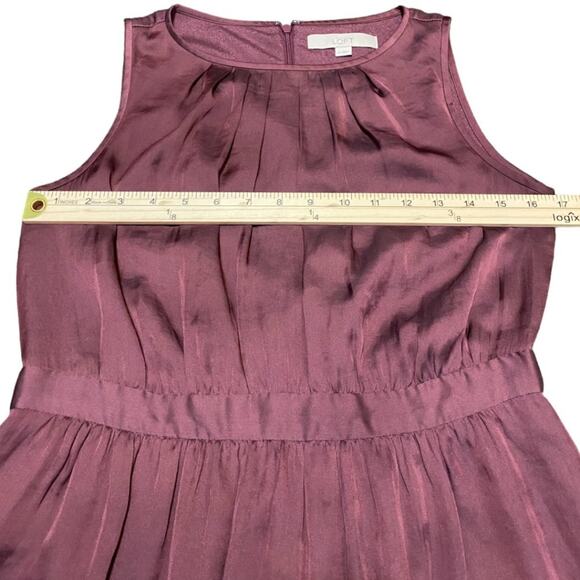 LOFT satin looking polyester dress gorgeous color party dress - women's 4 - Picture 5 of 8